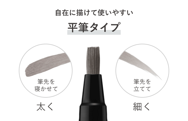 自在に描けて使いやすい平筆タイプ