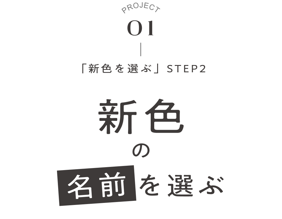 PROJECT01 「新色を選ぶ」STEP2 新色の名前 を選ぶ